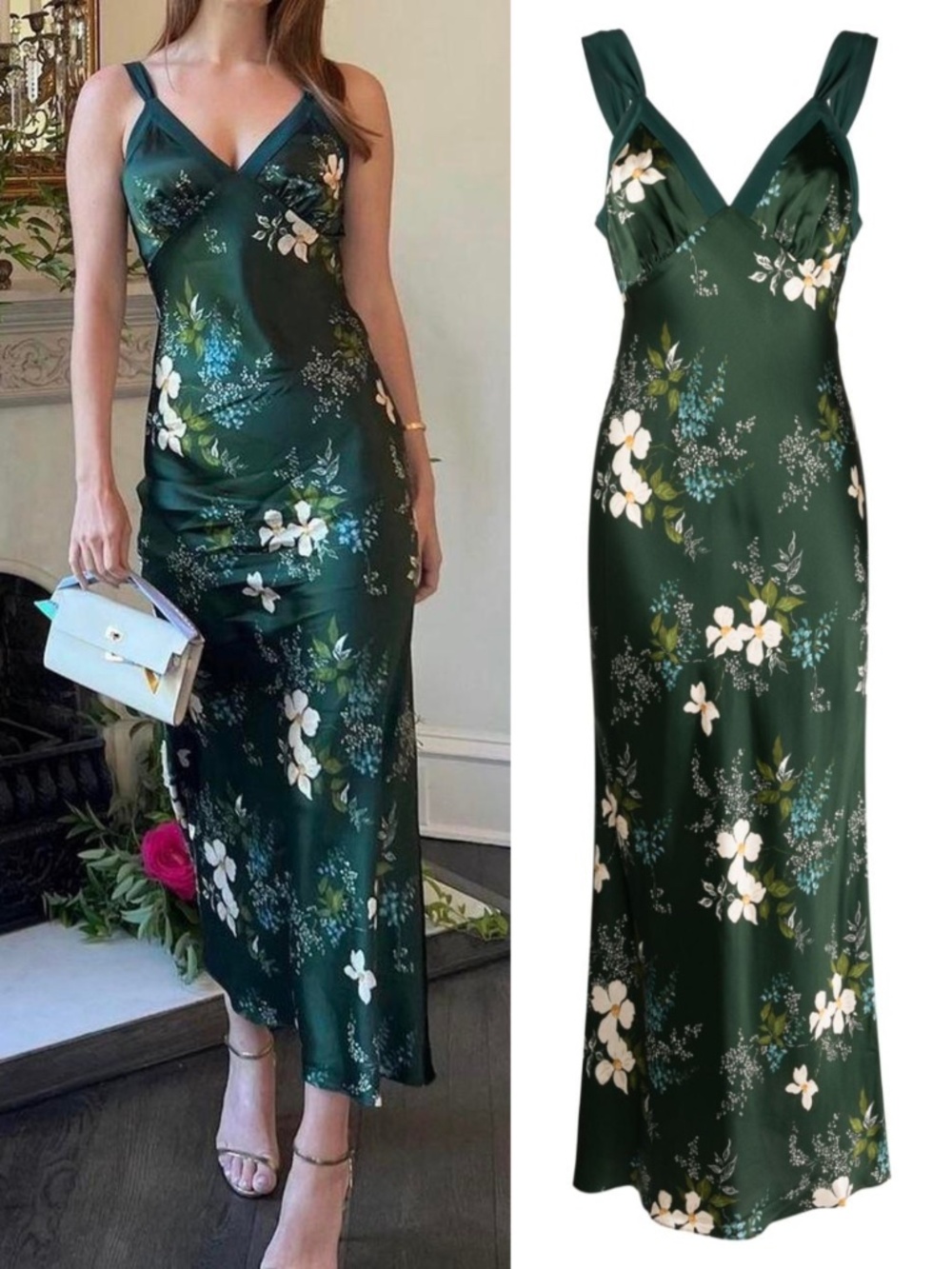 NEW Reformation Neola Silk Dress Portia Medium
